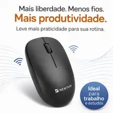 Mouse Sem Fio Preto Ergonômico USB 2.4GHz Óptico Para Notebook PC Wireless