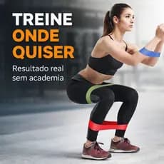 Faixa Elástica Mini Band Kit 5 Níveis Resistência Treino Em Casa Glúteos Pernas Academia