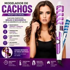 Modelador de Cachos Profissional Cacheador de Cabelo Cerâmica Bivolt Ondas e Cachos com Temperatura Ajustável