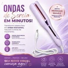 Modelador de Ondas Wavy Triondas Cerâmica Bivolt Ajuste de Temperatura até 210°C Lilás