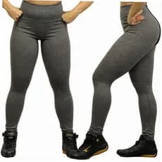 Calça Legging Academia Suplex Premium Não Transparece Feminina Cinza Tam M Conforto e Elasticidade