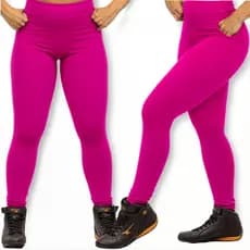 Calça Legging Academia Suplex Lisa Premium não Transparece - Rosa (G)