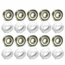 Kit 10 Rolamentos 608 e Suporte Mancal Ventilador Arno 40 cm