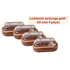 KIT 04 LUMINARIA ARANDELA TARTARUGA GOLD -1 LAMPADA SOQUETE E27 PAREDE, TETO, AREA EXTERNA GAZPLAST