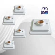 KIT 05 UN  LUMINARIA PLAFON QUADRADO  SOBREPOR SOQUETE PORCELANA E27 - AREA INTERNA  TETO  GAZPLAST