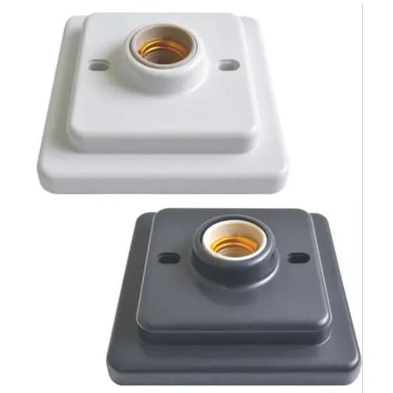 LUMINARIA PLAFON QUADRADO SOBREPOR SOQUETE PORCELANA E27-  AREA INTERNA TETO - GAZPLAST
