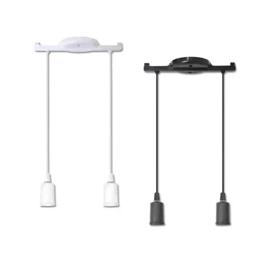 LUMINARIA PENDENTE SOQUETE TRILHO 2 LAMPADAS TETO AREA INTERNA QUARTO SALA COZINHA AREA GOURMET