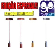 Luminária Pendente Soquete 1 Lâmpada Plástico Metalizado  Edição Especial- Gazplast