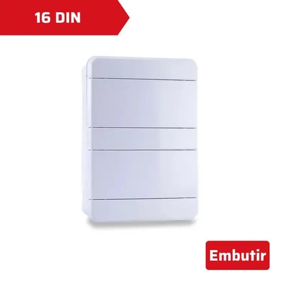 Quadro de Distribuição de Embutir 16 Disjuntores Branco Force Line