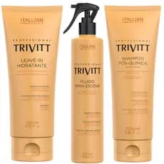 KIT SHAMPOO PÓS QUÍMICA 250ML  LEAVE-IN 200ML E FLUIDO PARA ESCOVA 300ML