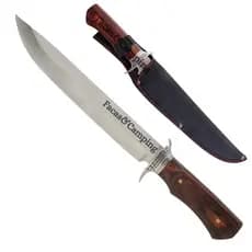 Facão Pesca Churrasco Caça Artesanal Aço Inox 40cm Fulltang Com Bainha