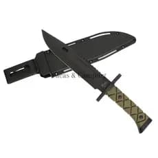 Faca Para Caça com Bainha Tática Militar Sobrevivência Pesca Cabo ABS Emborrachado