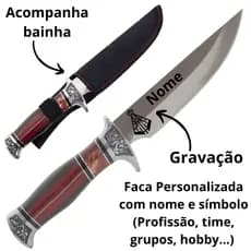 Faca Gravada Personalizada Com Nome Churrasco Cozinha Com Bainha