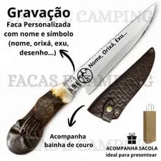 Faca para Ritual Personalizada Pombagira Exu Orixás Tridente Nomes e Imagens