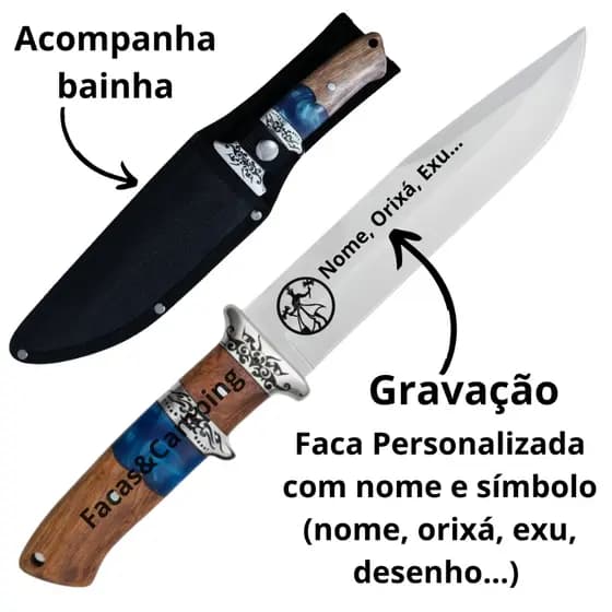 Faca Ritual Quimbanda Candomblé Umbanda Orixá Exú Personalizada