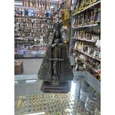 imagem de nossa senhora aparecida ouro envelhecido 20cm de metal