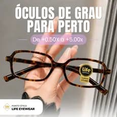 Óculos Grau +0.50 até +5.0 Armação Retangular Retro Várias Cores Tartaruga Leitura Perto Feminino Acetato