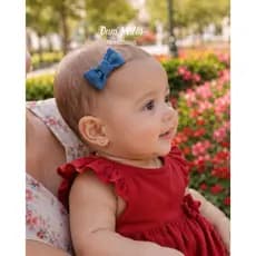 Kit 4 Mini Laço Bebe Bico de Pato Encapado Presilia RN Infantil Antiderrapante