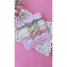 Kit com 3 faixinhas Bebe Linho Rescem Nascida Laço de Linho Infantil Faixa Elástica