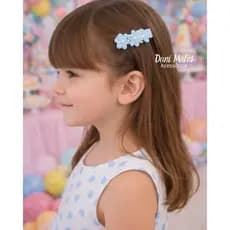 Kit 5 Presilias Flor Infantil Antiderrapante/Hair Clip Bebe Cores Candy Laço Flor Menina