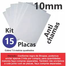 15 Placas Forro EPS Antichamas 10mm isolamento térmico 1,00x0,50x100cm - Kit C/15 - Envio Imediato