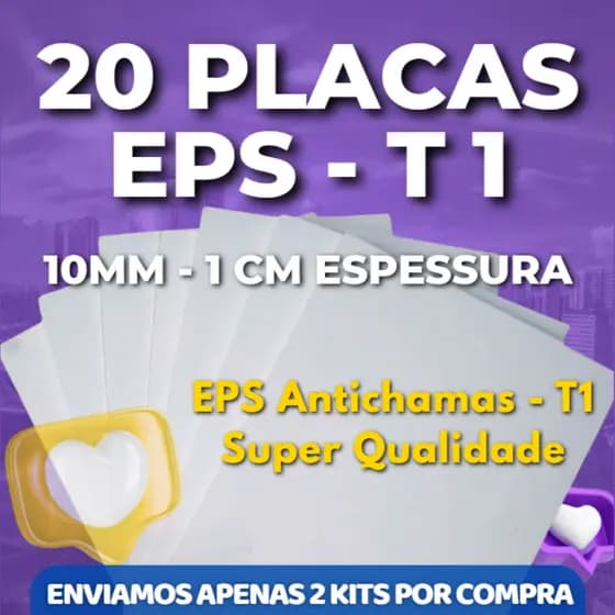 20 PLACAS DE FORRO EPS ANTICHAMAS 10 MM (1 CM) DE ESPESSURA TÉRMICO ACÚSTICO