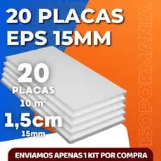 20 PLACAS EPS ANTICHAMAS - TÉRMICO ESPESSURA 15MM (1,5CM) TAMANHO 100x50x1,5CM - ENVIO IMEDIATO
