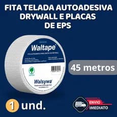 Fita Telada Drywall Branca Walsywa  - 01 unidade 45 Metros - Envio Imediato