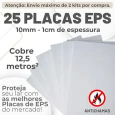25 PLACAS DE FORRO EPS ANTICHAMAS 10 MM (1 CM) DE ESPESSURA TÉRMICO ACÚSTICO - ENVIO IMEDIATO