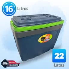 CAIXA TÉRMICA 16 LITROS COOLER POP STAR - 22 LATAS TAMPA COM PORTA COPOS - ENVIO IMEDIATO