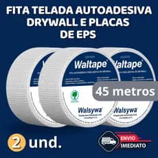 Fita Telada Adesiva Drywall Branca Walsywa (Kit com 03 unidades) 45 Metros