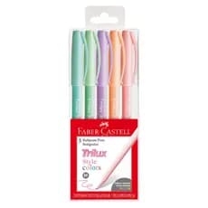 Caneta Esferográfica Trilux Style Colors Pastel 1.0mm 5 Cores