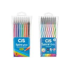 Caneta esferográfica 0.7mm Spiro com 8 unidades Cis