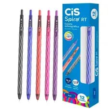 Caneta Spiro Retratil RT 0.7 Fina 12 Unidades Cores Cis