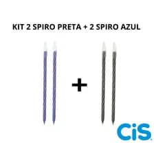 Kit 4 Canetas Cis Spiro Original Escrita Fina 0.7mm 2 Preta + 2 Azul Pronta Entrega