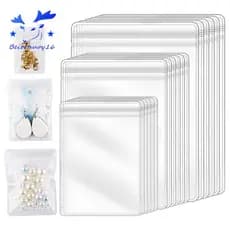 150Pcs 3 Tamanhos Sacos Para Brincos Transparentes , À Prova D'água Bolsa De Armazenamento Reutilizável Espessada Colar Anéis De Jóias Pulseira