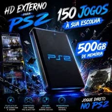 HD EXTERNO com 150 Jogos PS2 Play 2 500gb A sua escolha