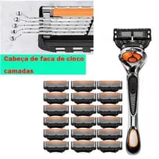 16 Lâminas Gillette Proglide 5 Máquina de cortar cabelo Manual masculina Corte de cabelo de segurança Facial