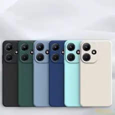 Capinha infinix Hot 30i 30 Play 20 20i 20s Estojo Clássico De Cor Sólida Macaron Líquido Silicone Macio Gota De Telefone Celular (1YT)