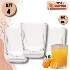 Kit 4 Jogo De Copos Geometric 400ml Inquebrável Infantil Resistente Copo De Plástico Acrílico