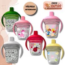 Copo Infantil 170ml Transição Alça Antiengasgo Fácil De Usar Mantém Temperatura Da bebida Cores Sortidas