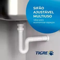 Sifão Universal Tigre Multiuso Flexível Sifão Sanfonado Extensível Para Pia Cozinha Lavatório Tanque