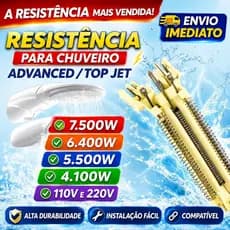 Resistência Ducha Advanced, Ducha Advanced Turbo, Advanced Top Jet Chuveiro Lorenzetti 220V (7500W)