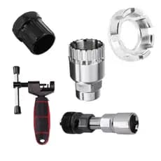Kit 4 Chaves Ferramentas Reparo Bicicleta Extratora de Corrente Movimento Central + Chave Raio