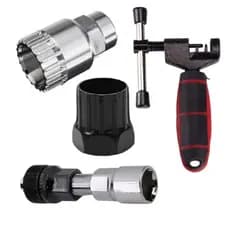 Kit Ferramentas Chaves de Reparação Para Bike Extratora Saca Corrente Catraca 4 Peças Chaves