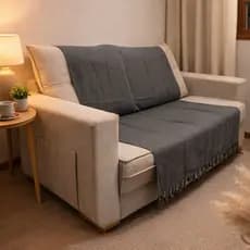 Kit 2 Mantas para Sofá Grande luxo 210x120cm | Algodão 100% | Escolha a Cor | Decoração & Proteção