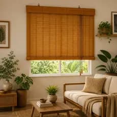 Persiana de Bambu Horizontal Natural 140x160 e 160x160 para Sala Quarto e Varanda