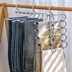 Cabide coração 5 camadas armário guarda-roupa organizador rack para cachecol laços jeans calças