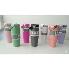Copo Garrafa Térmica Camada Dupla Inox Alça Tampa Flip 890ml Esportes Dia a Dia