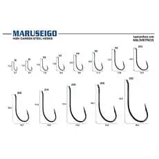 Anzol maruseigo cartela nickel ou black MARINE SPORTS - ENVIO IMEDIATO